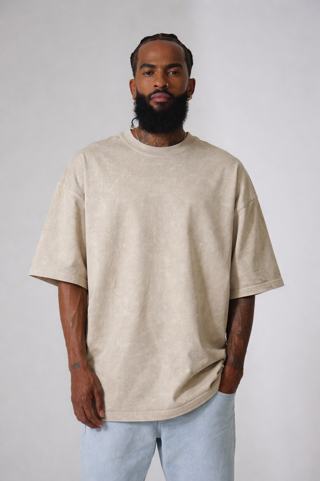 Camiseta Oversized Acid Wash Básica